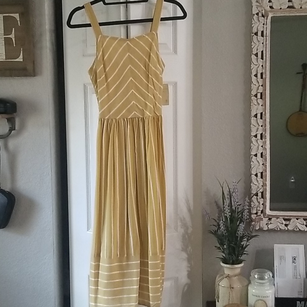 Yellow and white strips dress